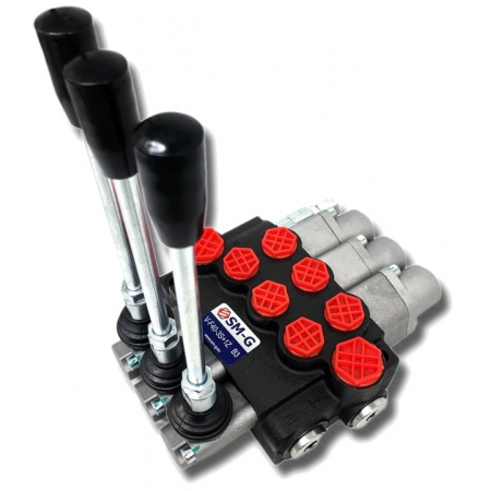 ROZDZIELACZ HYDR. 3 SEKCJE 40L 3x ZATRZASK DWUSTRONNY